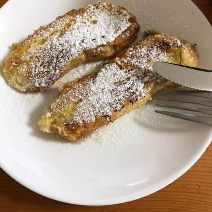 ふわふわのフランスパンになり、
とても美味しかったです！
またお休みの朝に作りたいです！